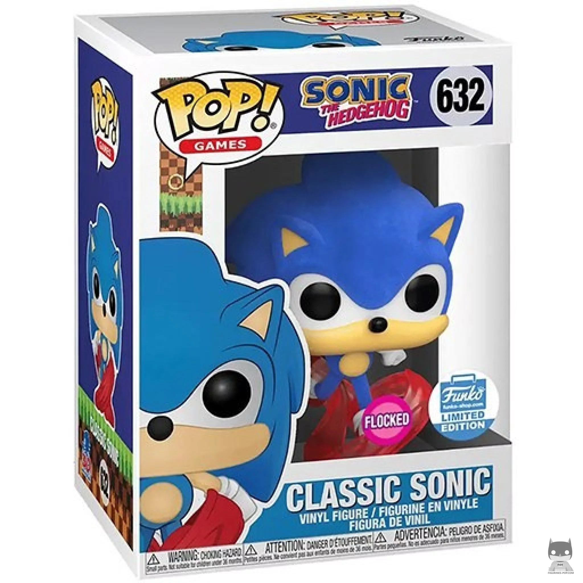 Figurine Funko POP Sonic Classique (Flocked) avec boîte