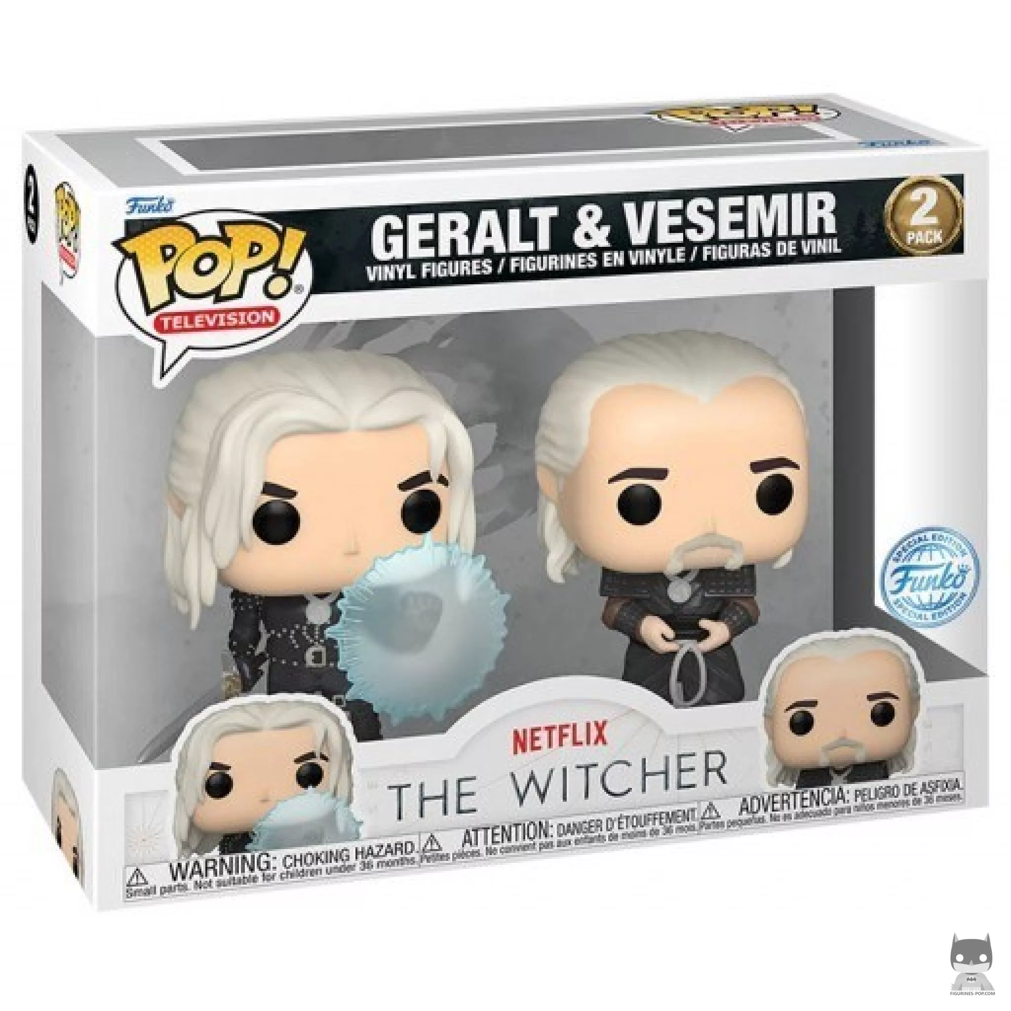 Figurine Funko POP Geralt & Vesemir avec boîte