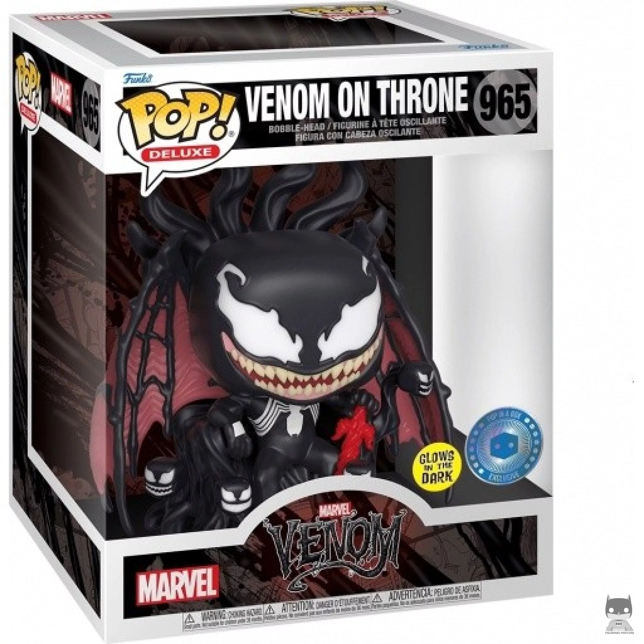 Figurine Funko POP Venom sur Trône (Glow in the Dark) avec boîte