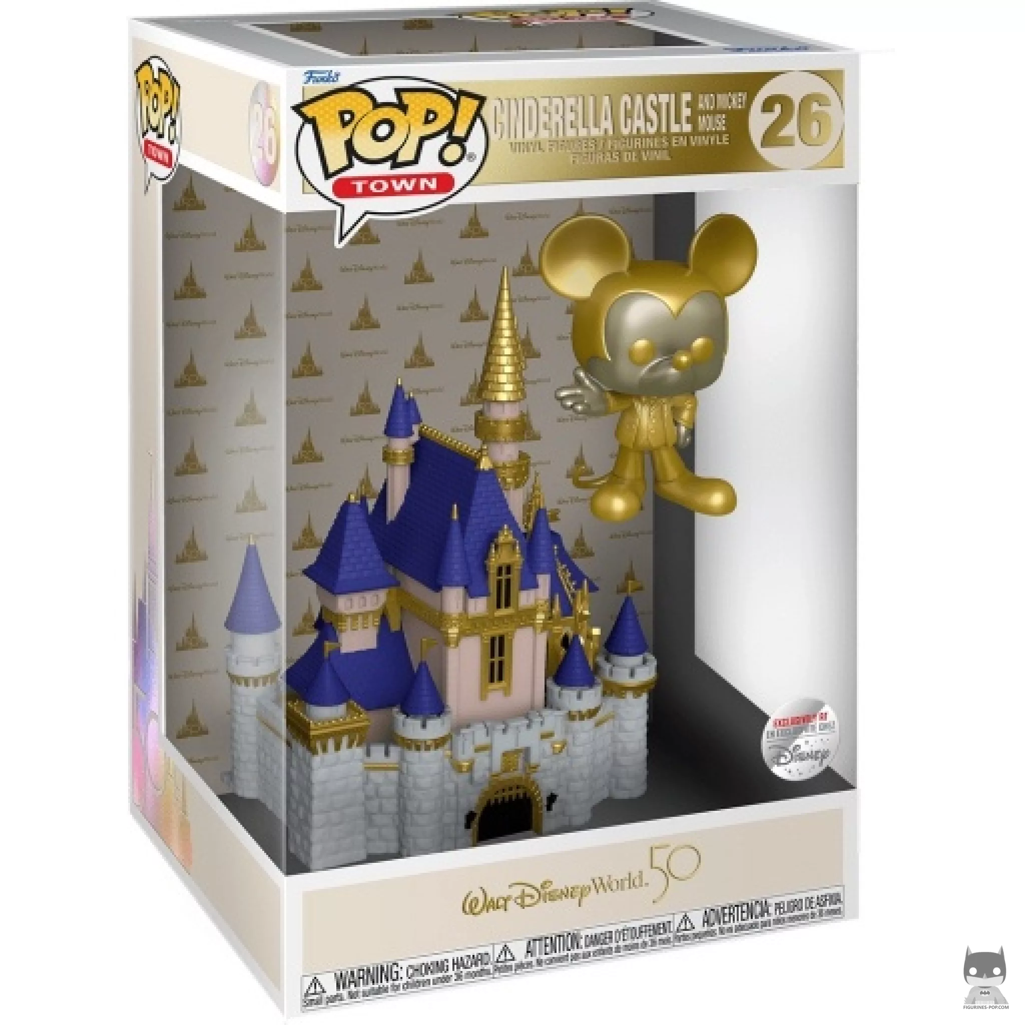 Figurine Funko POP Château de Cendrillon & Mickey Mouse (Doré) avec boîte