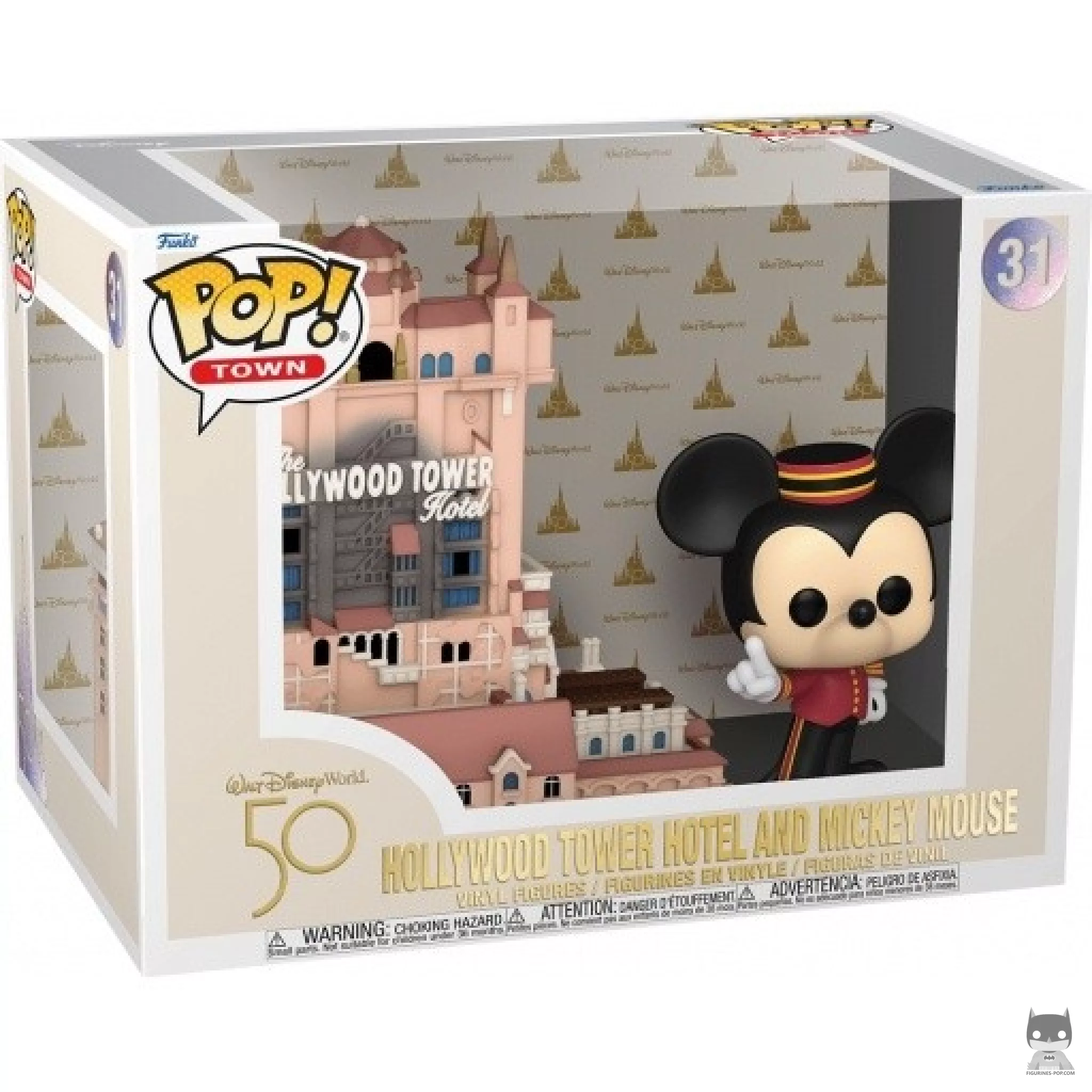 Figurine Funko POP Mickey devant l'Hôtel The Hollywood Tower avec boîte