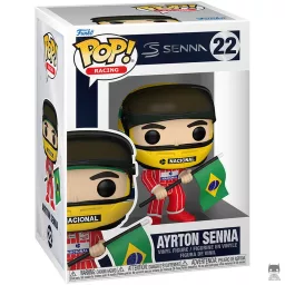 Ayrton Senna avec le drapeau brésilien