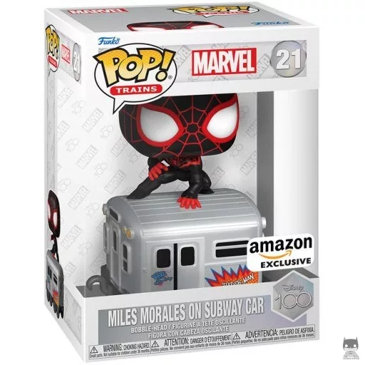 Figurine Funko POP Miles Morales sur un Wagon de Métro (100 ans de Disney)