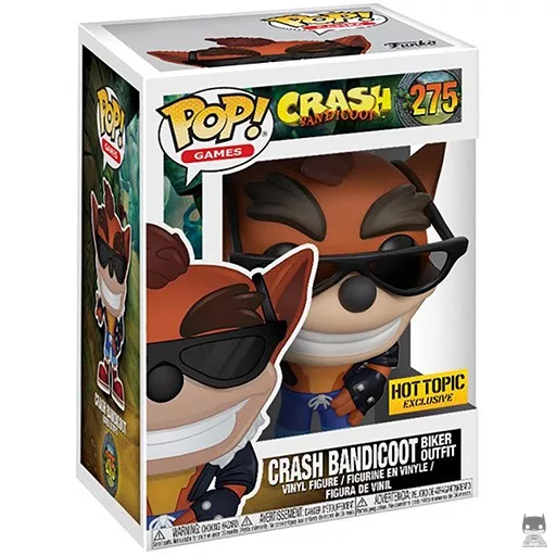 Figurine Funko POP Crash Bandicoot en tenue de Motard (Hot Topic)