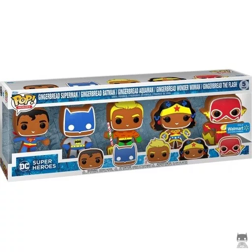 Figurine Funko POP Superman Pain d'Epices, Batman Pain d'Epices, Aquaman Pain d'Epices, Wonder Woman Pain d'Epices & Flash Pain d'Epices (DC Super Heroes)