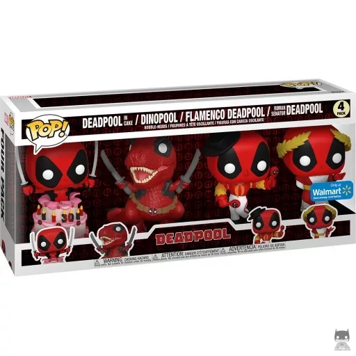 Figurine Funko POP Deadpool dans Gâteau, Dinopool, Deadpool Flamenco & Deadpool Sénateur Romain (Pop! Vinyl)