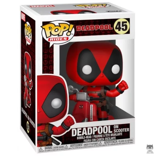 Figurine Funko POP Deadpool sur son Scooter (Bobble head)