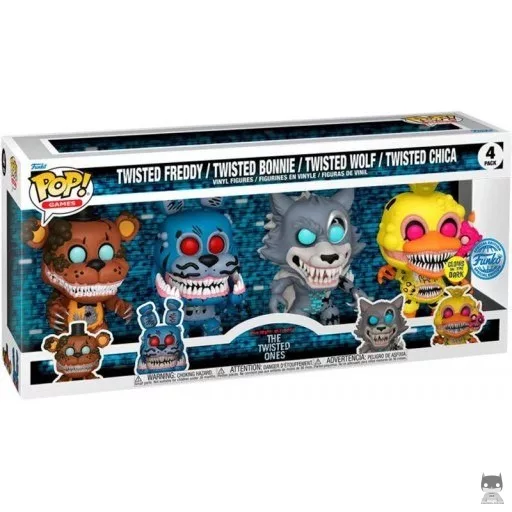Figurine Funko POP Twisted Freddy, Bonnie, Wolf & Chica (Glow in the Dark) (Five Nights at Freddy's)