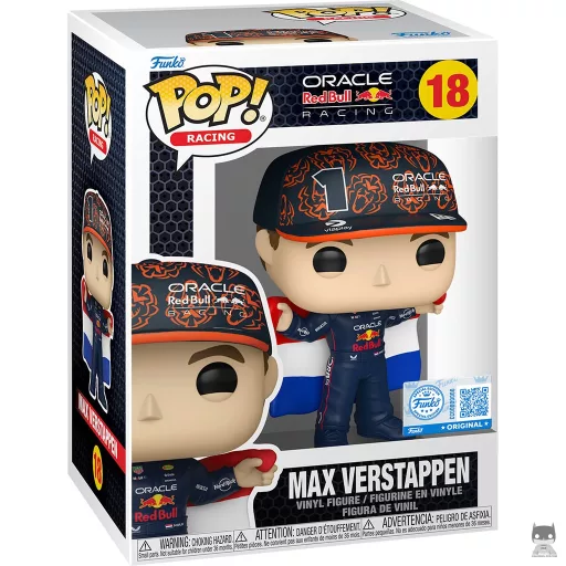 Figurine Funko POP Max Verstappen avec le drapeau néerlandais (Exclusive)