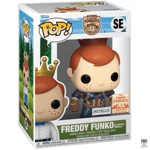 Figurine Funko POP Freddy Funko En Captain America - Métallique (Freddy Funko)