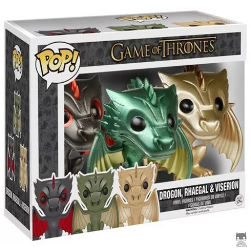 Figurine Funko POP Drogon, Viserion, & Rhaegal (Metallic) (Game of Thrones)