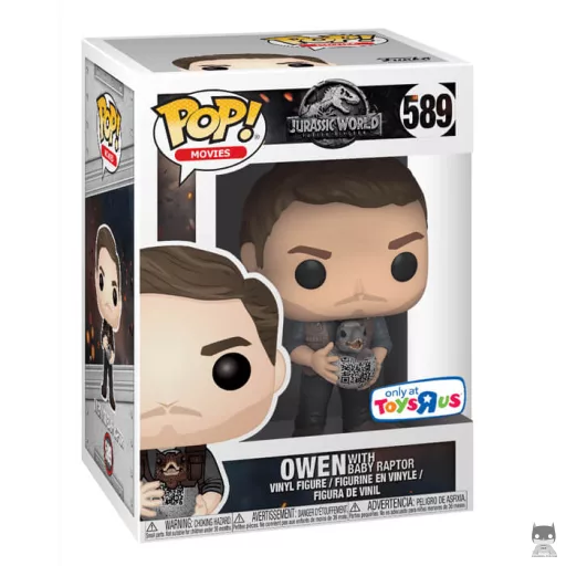 Figurine Funko POP Owen avec Bébé Raptor (Jurassic World Fallen Kingdom)