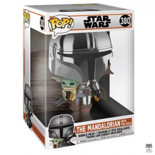 Figurine Funko POP Mandalorien avec l'Enfant (Chrome & Supersized) (Le Mandalorien (Star Wars))