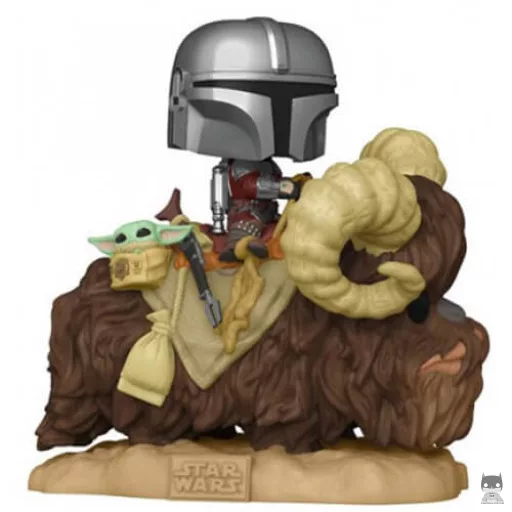 Figurine Funko POP Le Mandalorien sur Bantha avec l'Enfant (Bobble head)