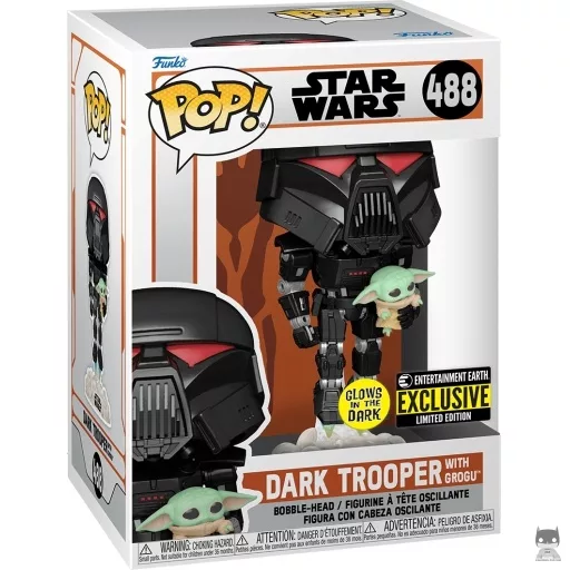 Figurine Funko POP Dark Trooper avec Grogu (Glow in the Dark)