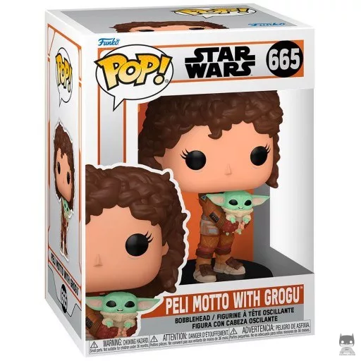 Figurine Funko POP Peli Motto avec Grogu (Bobble head)