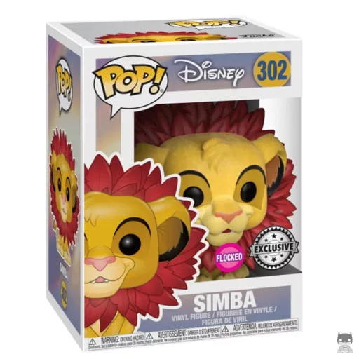 Figurine Funko POP Simba avec une crinière de feuilles (Flocked) (Le Roi Lion)