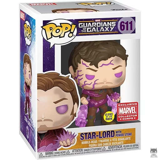 Figurine Funko POP Star-Lord avec la pierre de pouvoir (Glow in the Dark)