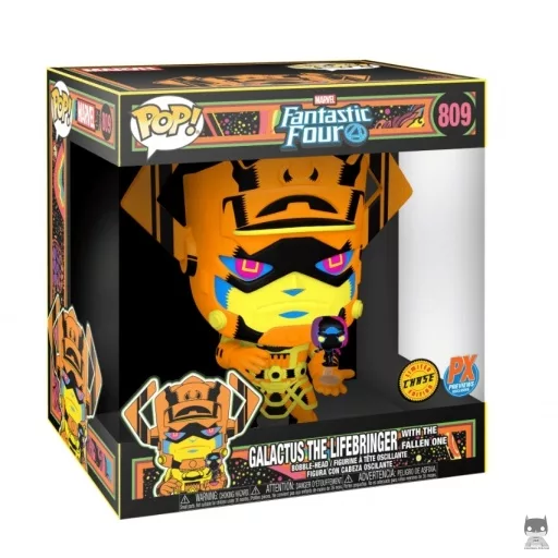 Figurine Funko POP Galactus avec Surfer d'Argent (Blacklight) (Chase) (Supersized) (Les Quatre Fantastiques)