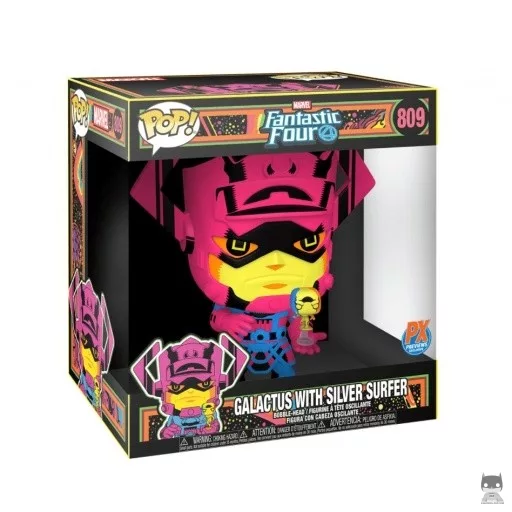 Figurine Funko POP Galactus avec Surfer d'Argent (Blacklight) (Supersized) (Galactus)