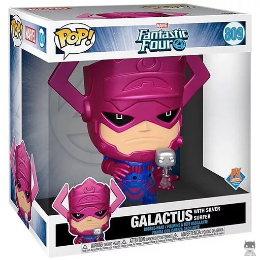 Figurine Funko POP Galactus avec Surfer d'Argent (Supersized) (Metallic)
