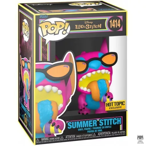 Figurine Funko POP Stitch Été (Black Light) (Lilo and Stitch)