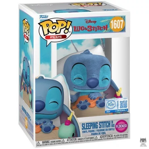 Figurine Funko POP Stitch Dort dans une Boîte (Flocked) (Lilo and Stitch)