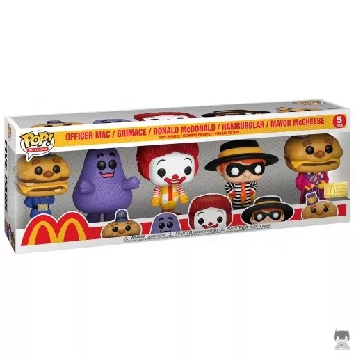 Figurine Funko POP Officer Mac, Grimace, Ronald McDonald, Hamburglar & Mayor McCheese (McDonald's)