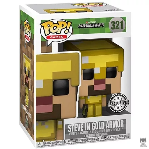 Figurine Funko POP Steve avec Armure en Or (Minecraft)