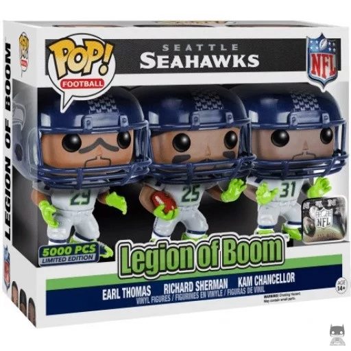 Figurine Funko POP Seahawks Thomas, Sherman & Chancellor (Multipack)