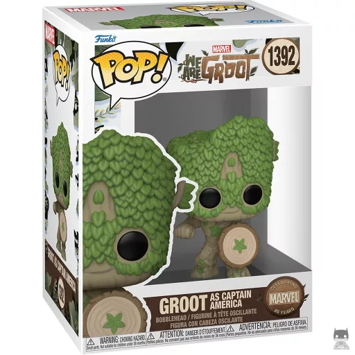Figurine Funko POP Groot en Captain America (Bobble head)