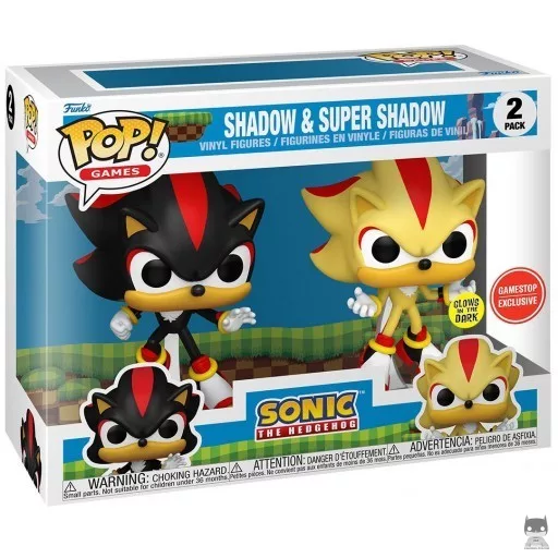 Figurine Funko POP Shadow & Super Shadow (Glow in the Dark) (Sonic le Hérisson)