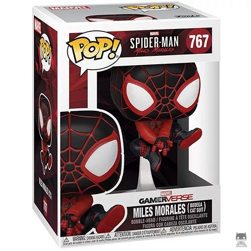 Figurine Funko POP Miles Morales (Costume du chat Bodega) (Bobble head)