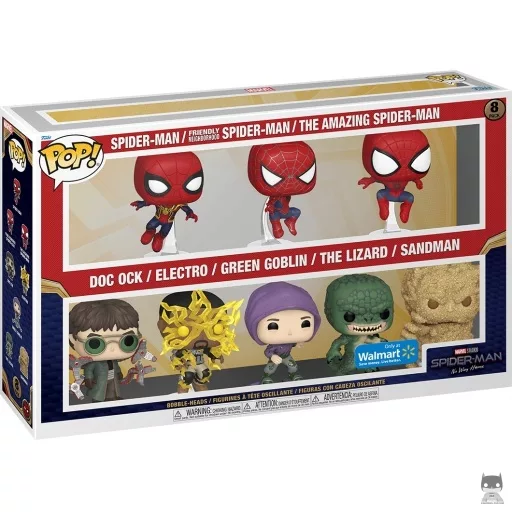 Figurine Funko POP Spider-Man, Spider-Man Un ami qui vous veut du bien, The Amazing Spider-Man, Docteur Octopus, Electro, Bouffon Vert, Le Léazrd & L'Homme Sable (Exclusive)