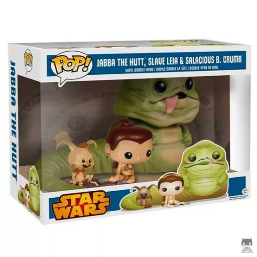 Figurine Funko POP Jabba le Hutt, Leia Esclave & Salacious B. Crumb (Star Wars : Episode I, La Menace Fantôme)