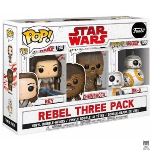 Figurine Funko POP Les Gentils (Rey, Chewbacca & BB-8) (Exclusive)
