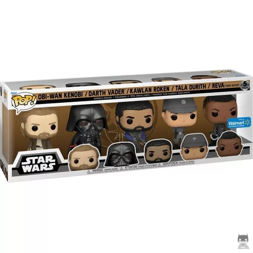 Figurine Funko POP Obi-Wan Kenobi, Dark Vador, Kawlan Rowken, Tala Durith & Reva (La Troisième Sœur) (Multipack)