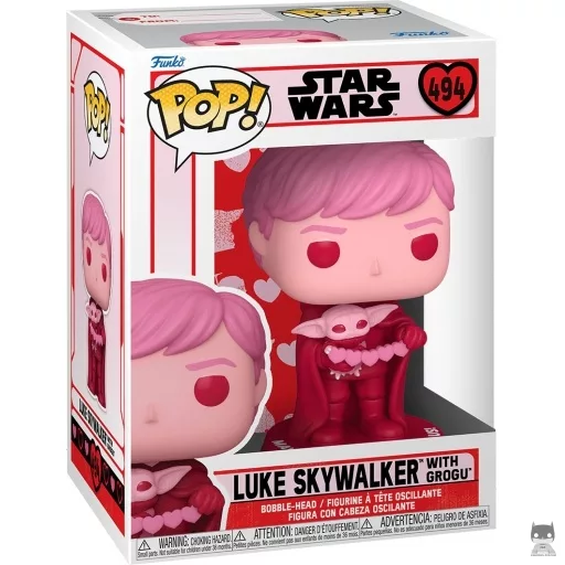 Figurine Funko POP Luke Skywalker avec Grogu (Rose) (Color variant)