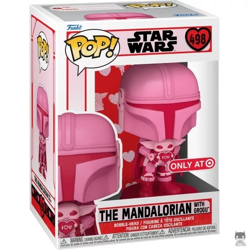 Figurine Funko POP Le Mandalorien avec Grogu (Rose) (Color variant)