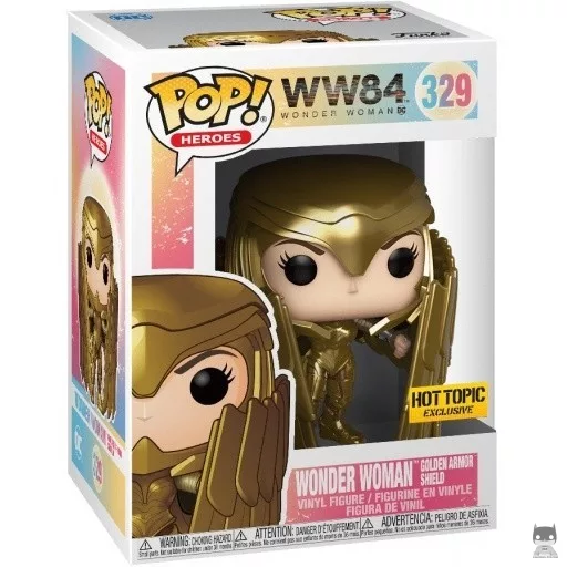 Figurine Funko POP Wonder Woman Armure & Bouclier en Or (Metallic) (Wonder Woman (Diana Prince))