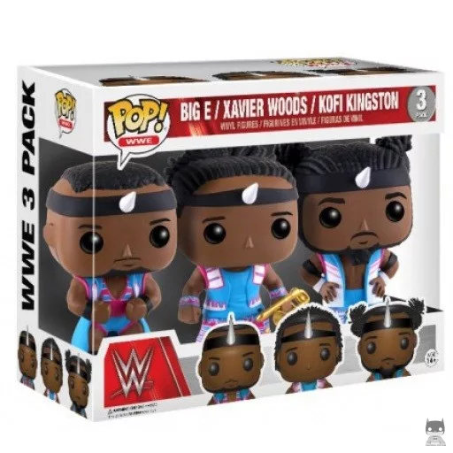 Figurine Funko POP Big E, Xavier Woods & Kofi Kingston (Exclusive)