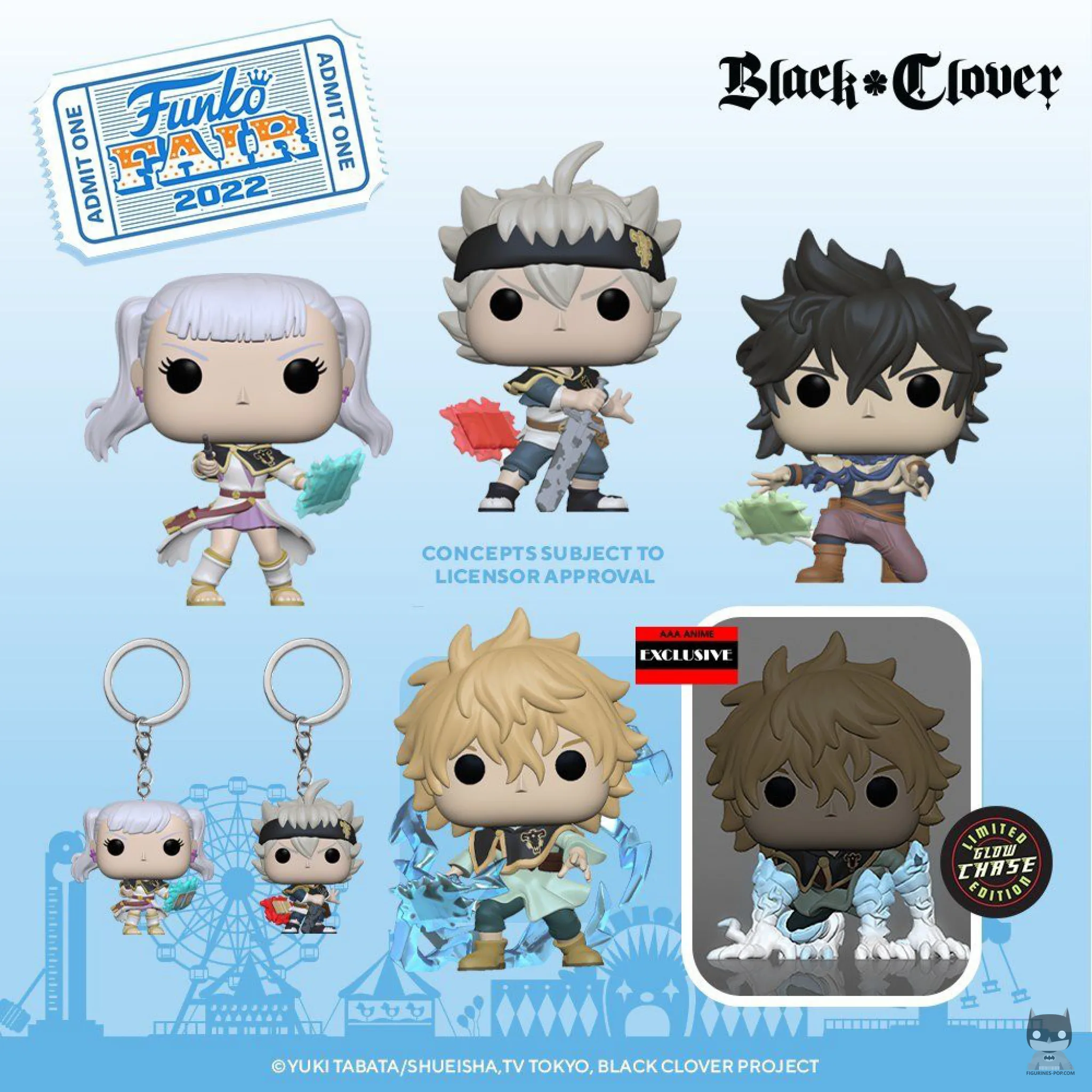 5 figurines POP tirées de Black Clover