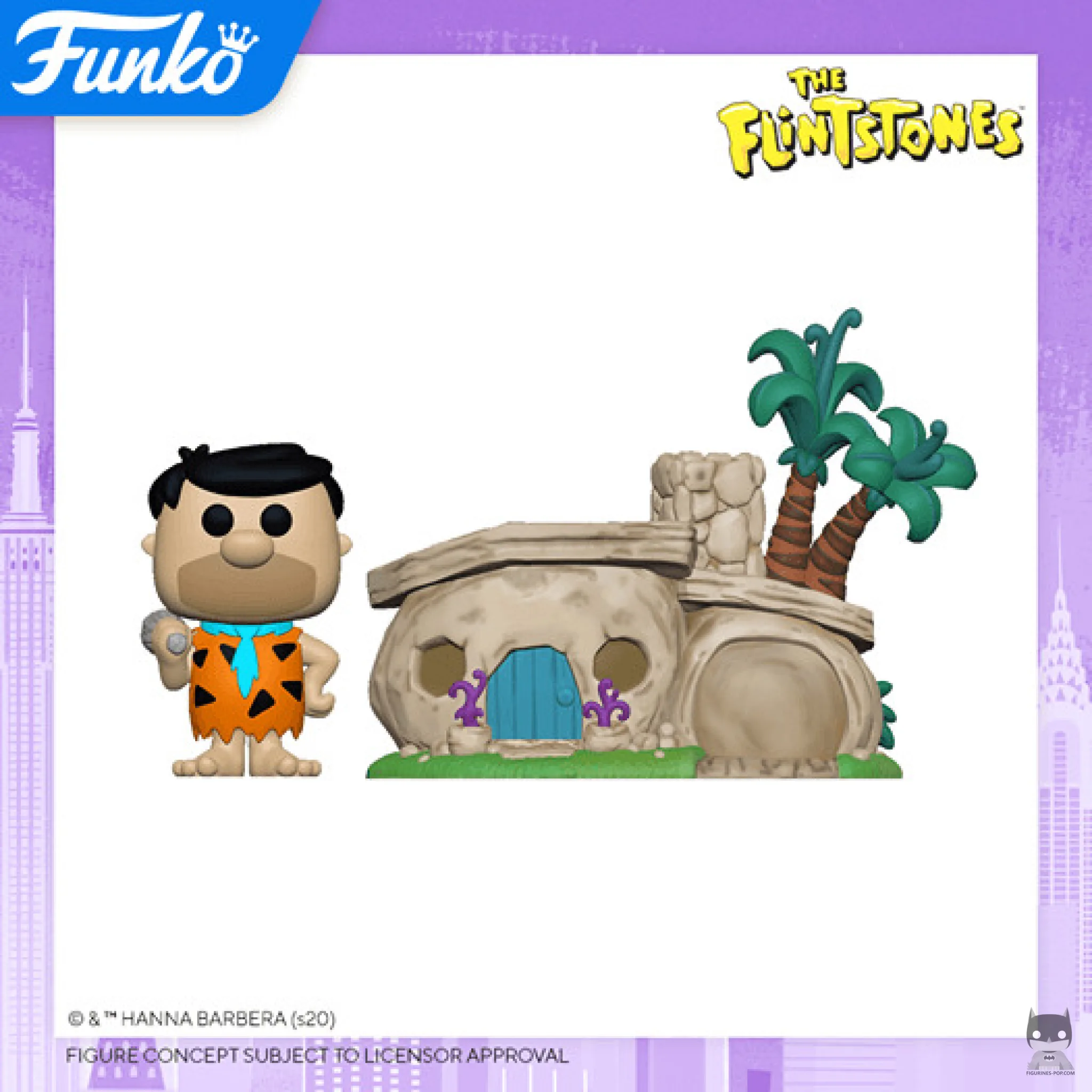 Fred de la famille Pierrafeu (The Flinstones) devant sa maison