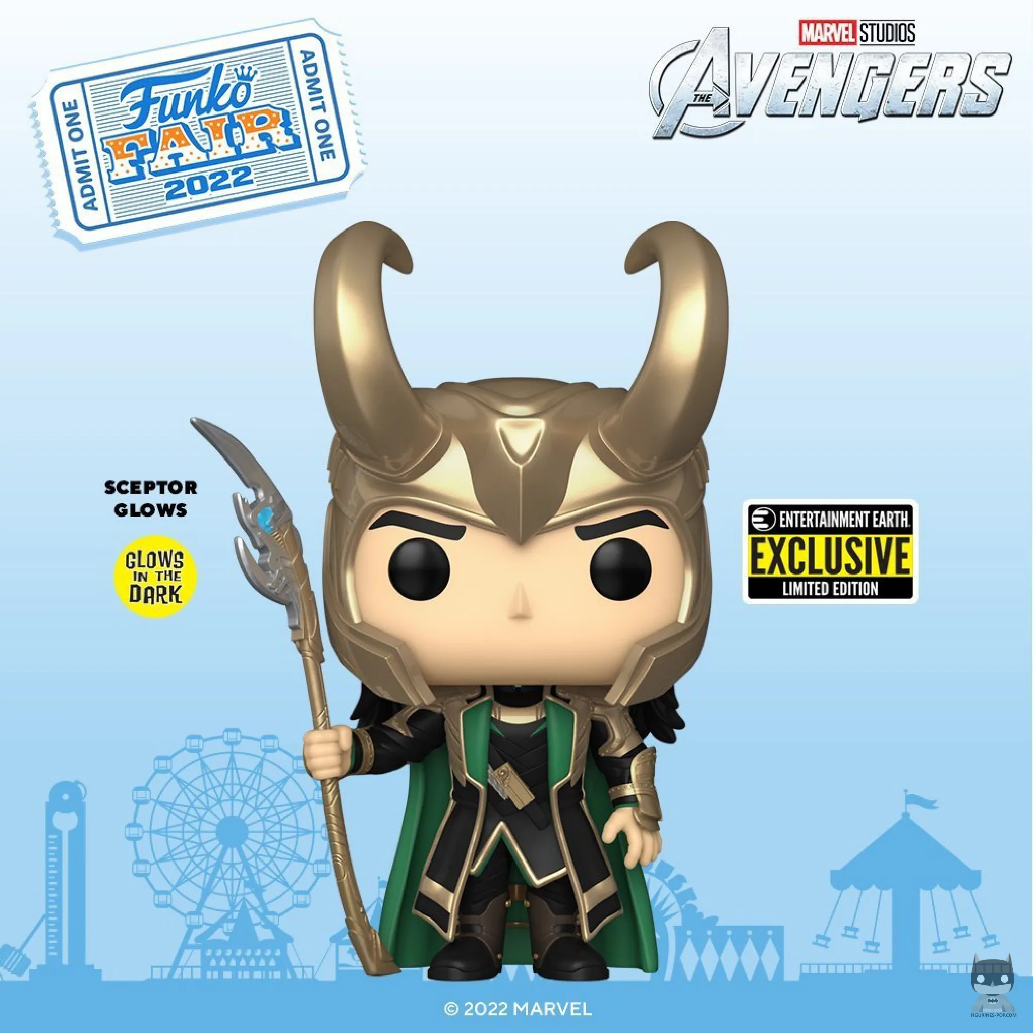 Nouvelle POP de Loki avec le sceptre brillant dans le noir