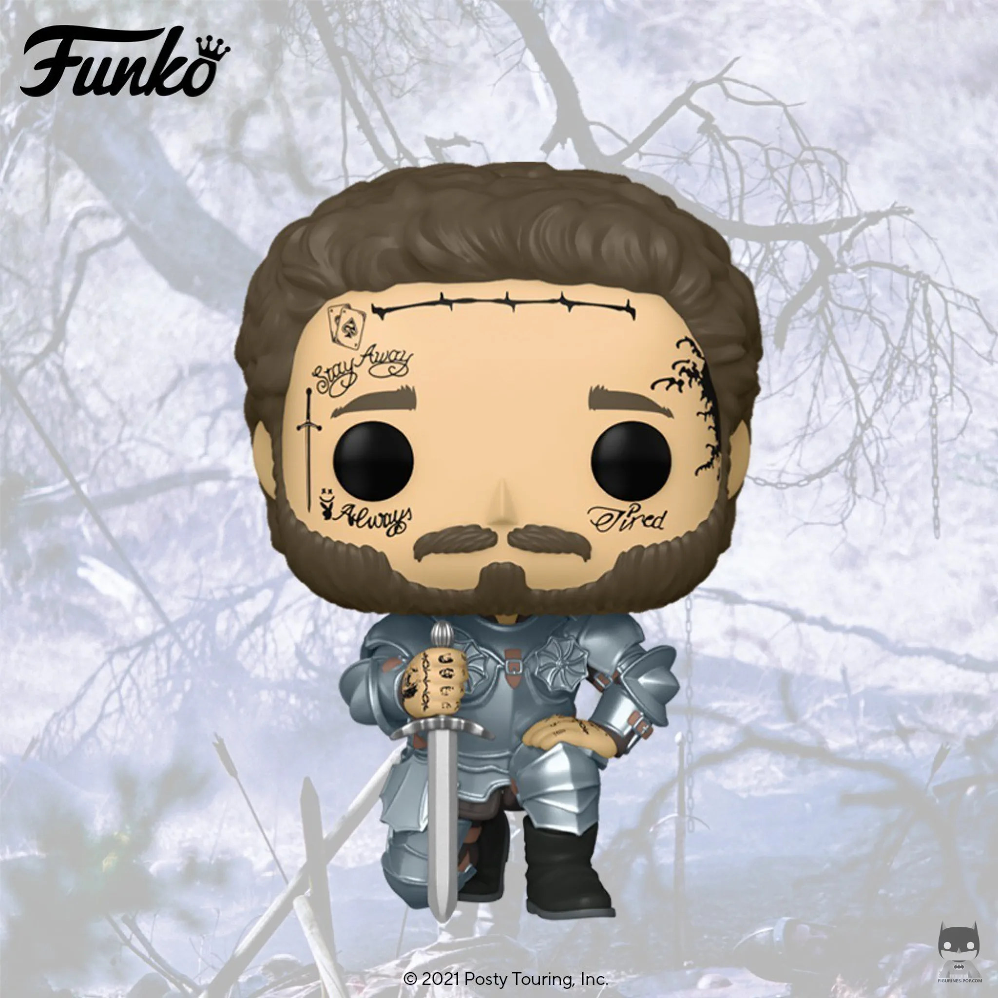 Post Malone popifié dans son armure de chevalier