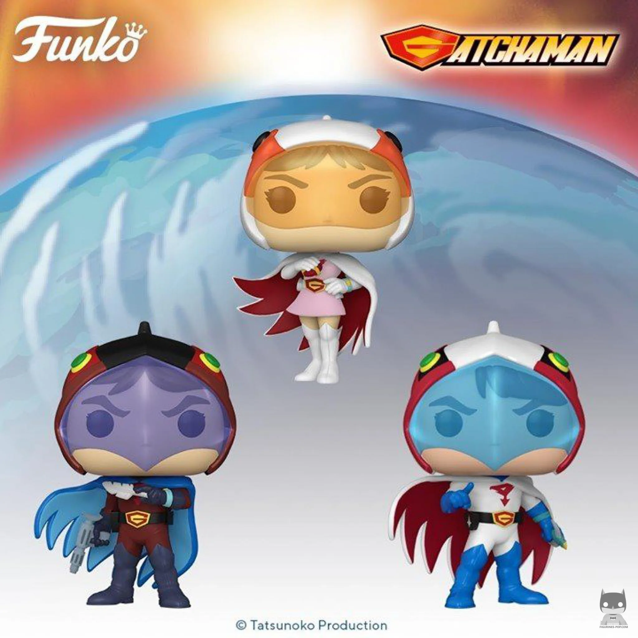 Trois Funko POP pour La Bataille des planètes (Gatchaman)