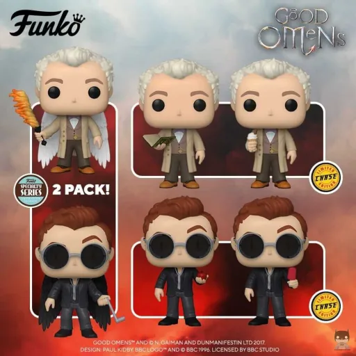 Des POP de la série TV Good Omens