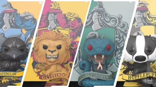 Les 4 maisons de Poudlard ont leurs étendards en Funko POP