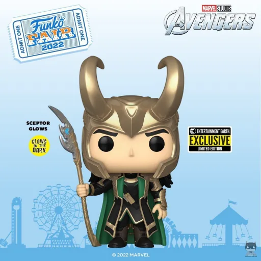 Nouvelle POP de Loki avec le sceptre brillant dans le noir