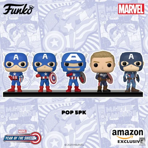 Un set de 5 POP Captain America à travers les âges